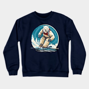 polar bear skiing Crewneck Sweatshirt